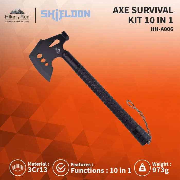 Shieldon Kapak Serbaguna Portable Axe Survival Kit 10 in 1 HH-A006