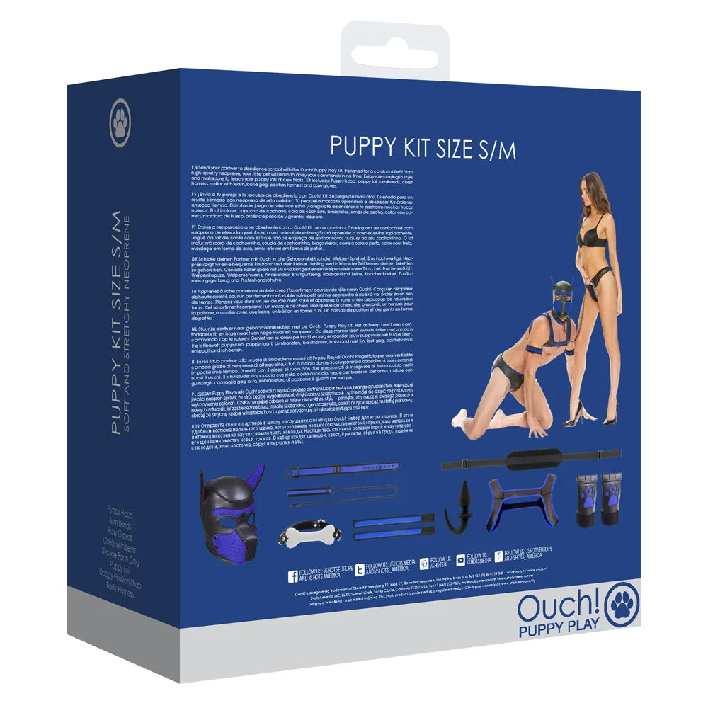 Shots Ouch! Puppy Play Neoprene Kit S-M - Black-Blue