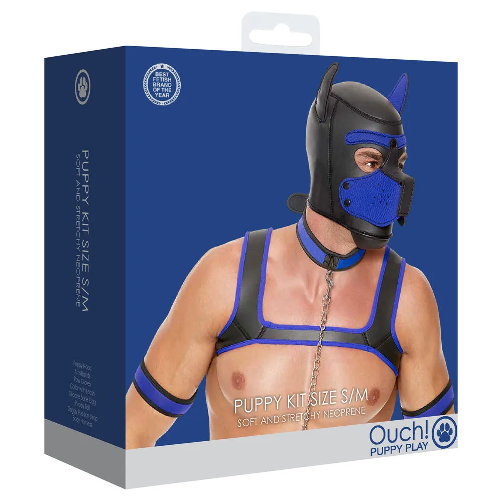 Shots Ouch! Puppy Play Neoprene Kit S-M - Black-Blue