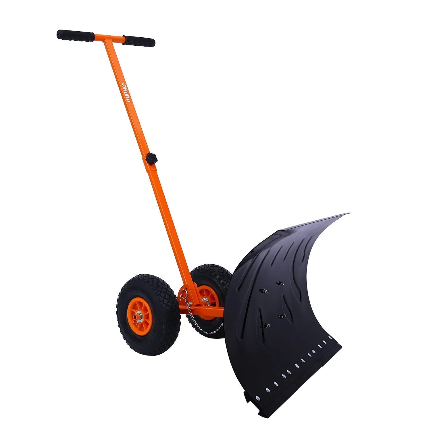 Snow Shovel, Ohuhu Adjustable Wheeled Snow Pusher, Heavy Duty Rolling Snow Plow Shovels, Efficient Snow Plow Snow Removal Tool&#x3010;UPGRADED VERSION&#x3011;