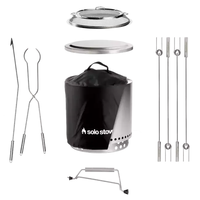 Solo Stove Stainless Steel Ranger Ultimate Bundle 2.0 - Portable &amp; "Smokeless"