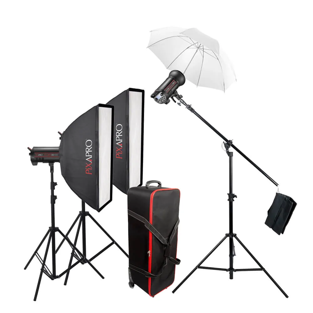 STORM400 MKIII Studio Flash Softbox & 40 Umbrella Mix Kit- (QT400 III) - CLEARANCE