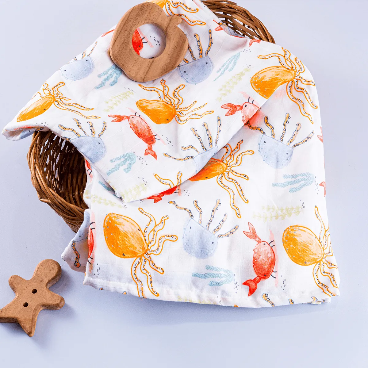 Under the Sea Organic Muslin Swaddle