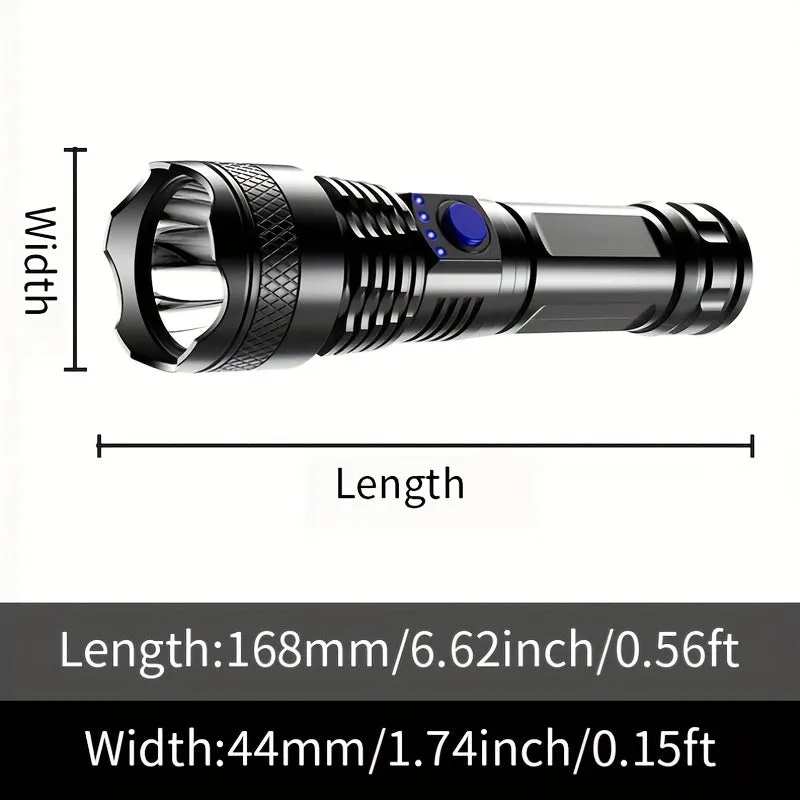 USB Rechargeable Outdoor LED Flashlight for Self Defense and Camping